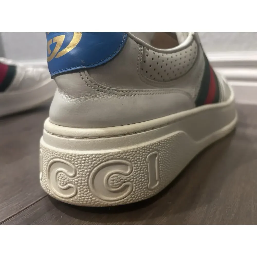 AUTHENTIC GUCCI CHUNKY B WEB STRIPE SNEAKERS GG SZ 11 (fits US 12) 669582